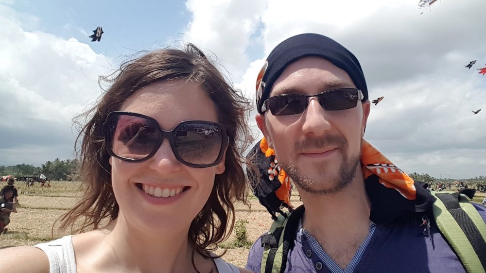Maria und Jan bei Kite Festival auf Bali